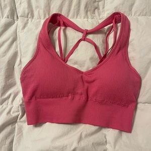 Bubblegum pink galaxy ribbed seamless bra NVGTN size medium